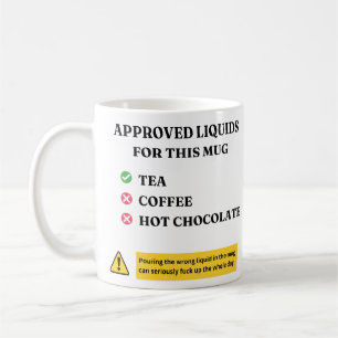 Caneca De Café Apenas Líquidos Aprovados Design de Citação Engraç
