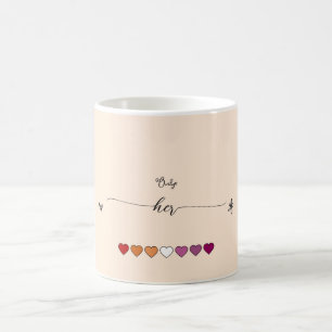 Caneca De Café Apenas o casal de corações lésbicos