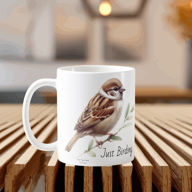 Caneca De Café Apenas Pardal de Pássaros (Criador carregado)