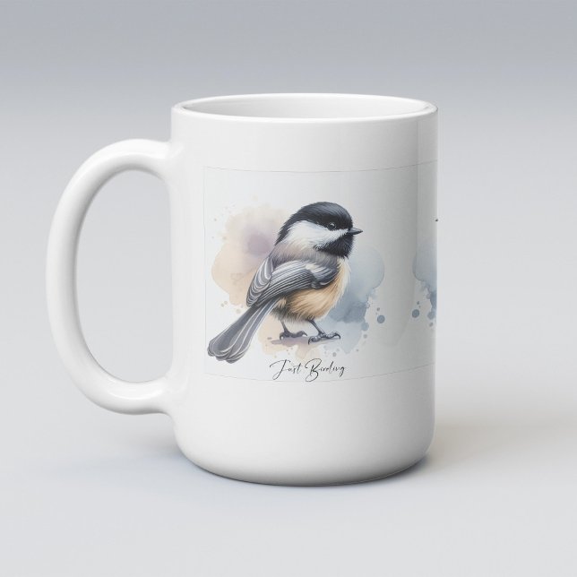 Caneca De Café Apenas passarinhos Chapim-de-cabeça-preta (Criador carregado)