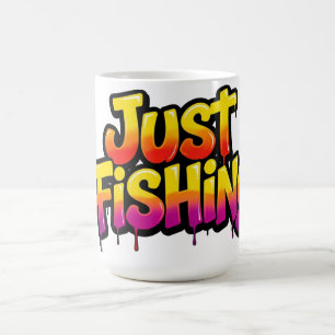 Caneca De Café Apenas Pescando Arco-íris Gotejante Presente Diver