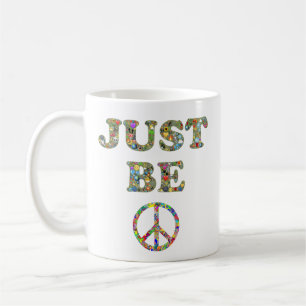 Caneca De Café Apenas Seja Sinal de Paz Zen Colorido