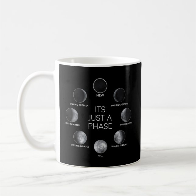 Caneca De Café Apenas Um Espaço Lunar Da Lua De Fase (Esquerda)