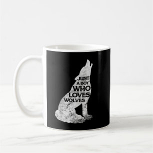 Caneca De Café Apenas um Garoto que Ama Lobos Menina do Grupo de