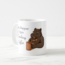 Caneca De Café Apenas um Hipopótamo Elegante Bebendo Café - Canec