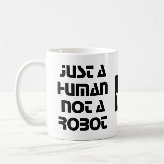 Caneca De Café Apenas um humano não é uma tipografia branca negra