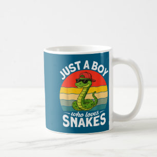 Caneca De Café Apenas um menino que ama cobras, cobra engraçada r