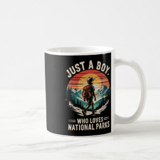 Caneca De Café Apenas um menino que ama parques nacionais retro c
