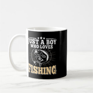 Caneca De Café Apenas um menino que ama pesca engraçado B Peixe P