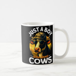 Caneca De Café Apenas um menino que ama vacas crianças de fazende
