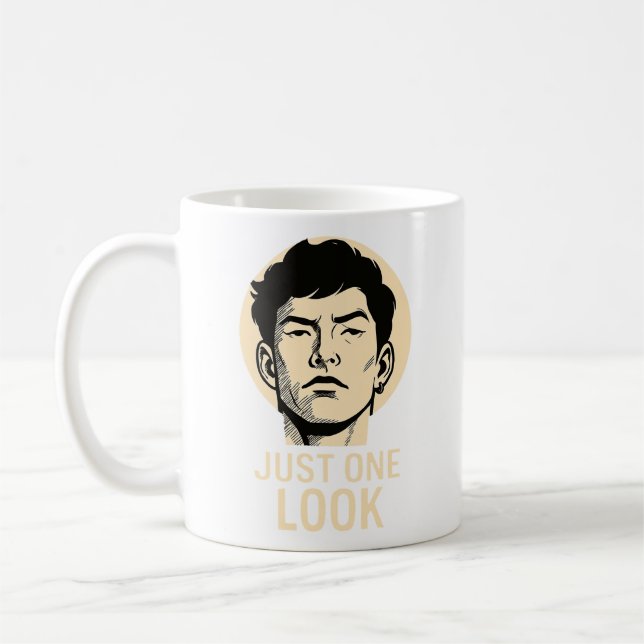 Caneca De Café Apenas Um Olhar - Mínimo - Mug De Declaração (Esquerda)