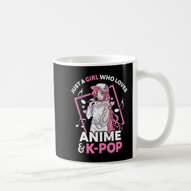 Caneca De Café Apenas uma garota que ama anime e anime música do  (Direita)