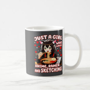Caneca De Café Apenas Uma Garota Que Ama Anime Ramen E Desenhar
