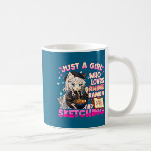 Caneca De Café Apenas Uma Garota Que Ama Anime Ramen E Desenhar