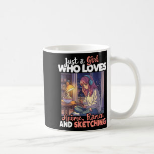Caneca De Café Apenas Uma Garota Que Ama Anime Ramen E Desenhar M