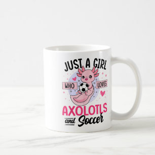 Caneca De Café Apenas Uma Garota Que Ama Axolotls E Futebol Kawai