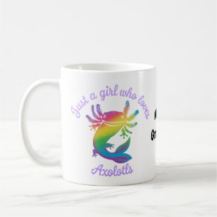 Caneca De Café Apenas uma garota que ama Axolotls Fofo Personaliz