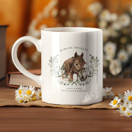 Caneca De Café Apenas uma garota que ama cavalos | Monograma