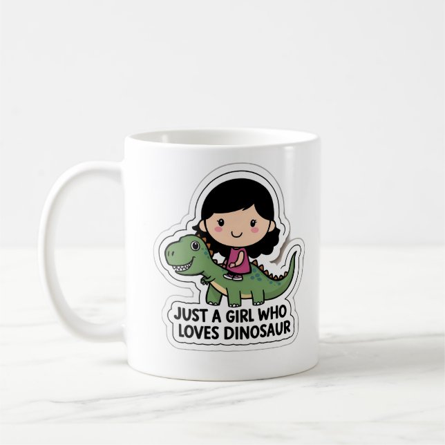 Caneca De Café Apenas uma garota que ama dinossauro (Esquerda)