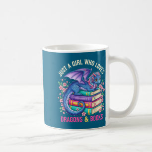 Caneca De Café Apenas Uma Garota Que Ama Dragões E Livros Leitura