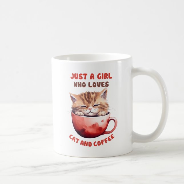 Caneca De Café Apenas uma garota que ama gatos e café (2) (Direita)