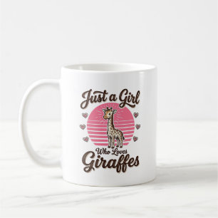 Caneca De Café Apenas uma garota que ama girafas Camisa vintage D