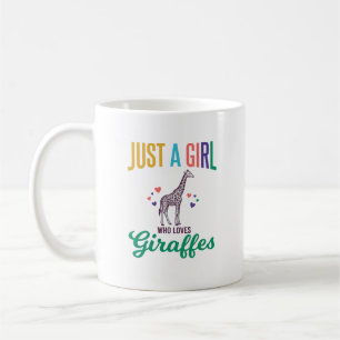 Caneca De Café Apenas uma Garota que Ama Girafas Vetor Vintage De