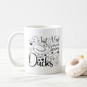 Caneca De Café Apenas Uma Garota Que Ama Patos Lindos Amantes De