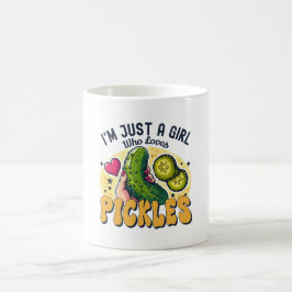Caneca De Café Apenas Uma Garota Que Ama Picles - Vegan Engraçado