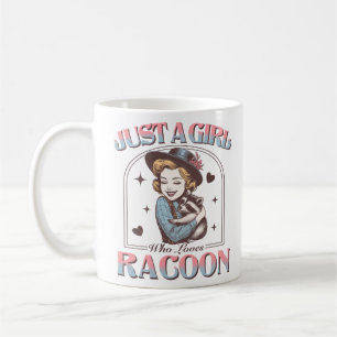 Caneca De Café Apenas uma garota que ama racoon Retro Funny Racco
