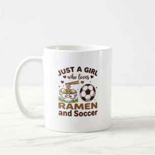 Caneca De Café Apenas uma garota que ama ramen e futebol, futebol