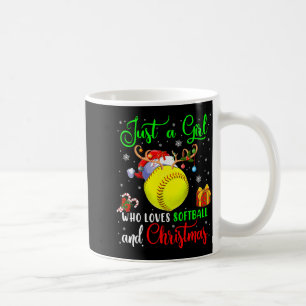 Caneca De Café Apenas Uma Garota Que Ama Softbol E Papai Noel Do