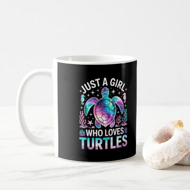 Caneca De Café Apenas uma garota que ama Tartarugas (Com Donut)