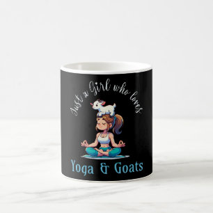 Caneca De Café Apenas uma garota que ama Yoga e Cabras