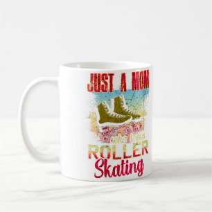 Caneca De Café Apenas Uma Mãe Que Ama Patinação Sobre Rodas Engra