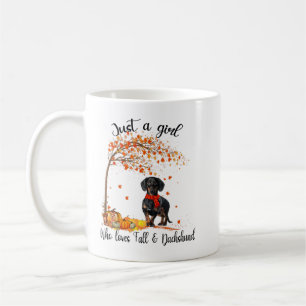 Caneca De Café Apenas Uma Menina Que Adora Cair E Dachshund Pumpk