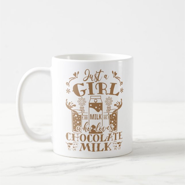 CANECA DE CAFÉ APENAS UMA MENINA QUE ADORA LEITE DE CHOCOLATE - M (Esquerda)