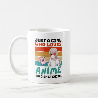 Caneca De Café Apenas Uma Menina Que Ama Animação E Esboço -