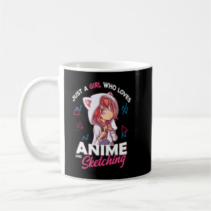 Caneca De Café Apenas Uma Menina Que Ama Anime E Esboça Otaku An