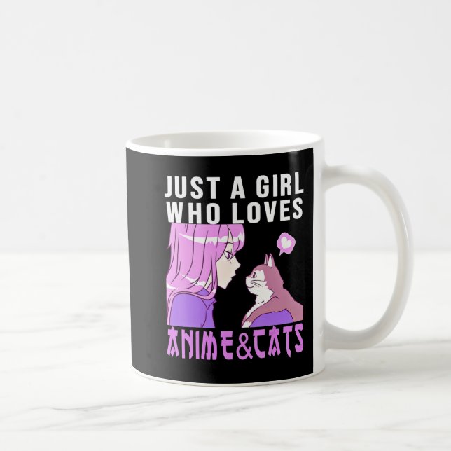 Caneca De Café Apenas Uma Menina Que Ama Anime E Gata Anima Coisa (Direita)
