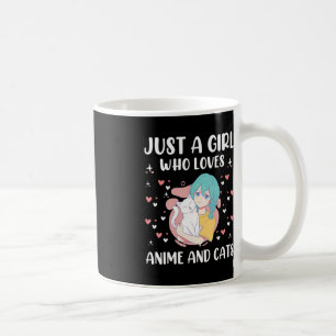 Caneca De Café Apenas Uma Menina Que Ama Animes E Gata Crianças B