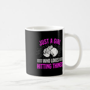 Caneca De Café Apenas Uma Menina Que Ama Bater em Coisas Boxe Fem