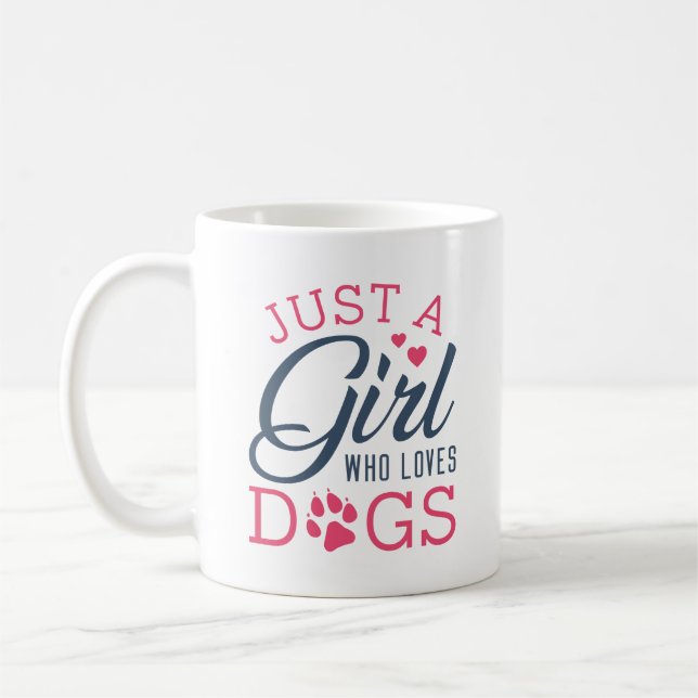 Caneca De Café Apenas Uma Menina Que Ama Cachorros (Esquerda)
