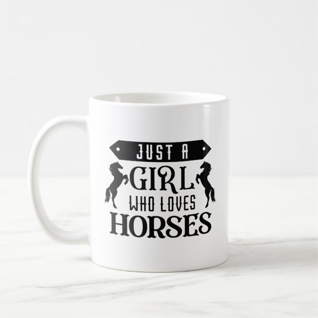 Caneca De Café Apenas Uma Menina Que Ama Cavalos (Esquerda)