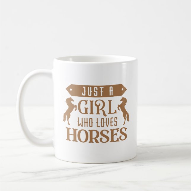 Caneca De Café Apenas Uma Menina Que Ama Cavalos (Esquerda)