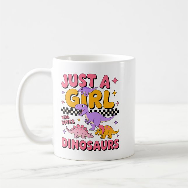 Caneca De Café Apenas Uma Menina Que Ama Dinossauros (Esquerda)