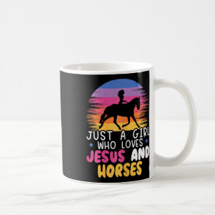 Caneca De Café Apenas Uma Menina Que Ama Jesus E Cavalos Equestre