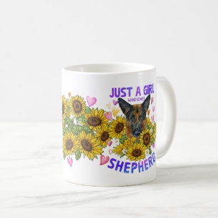 Caneca De Café Apenas Uma Menina Que Ama Pastor Alemão Floral