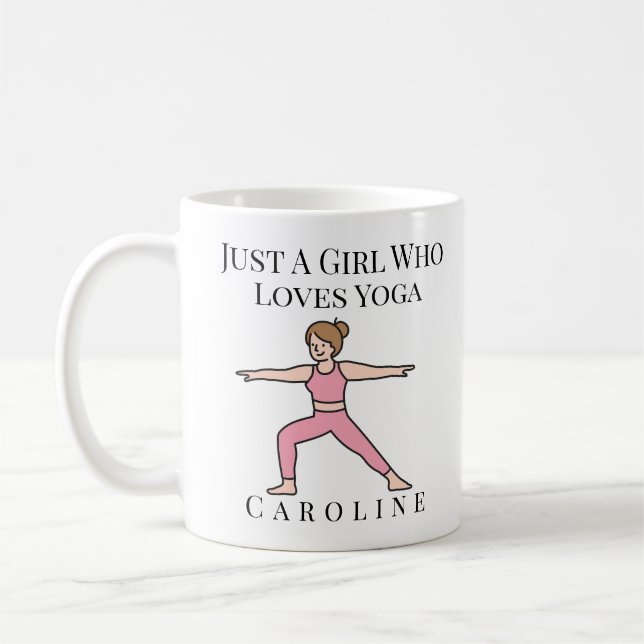 Caneca De Café Apenas Uma Menina Que Ama Yoga (Esquerda)