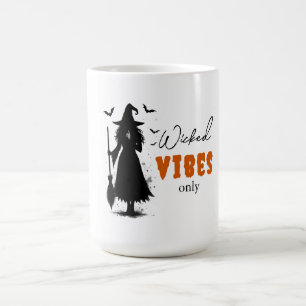 Caneca De Café "Apenas Víblias Malvadas" - Bruxa Negra Halloween 